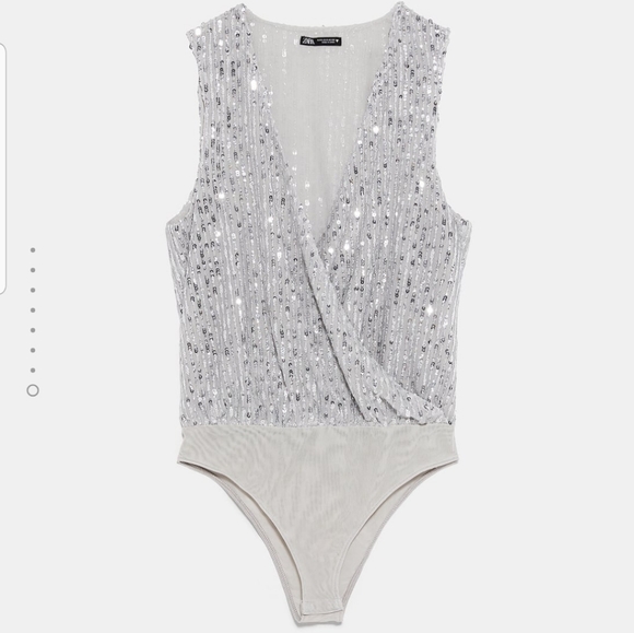 ZARA Sequin Sleeveless Bodysuit - Picture 5 of 6